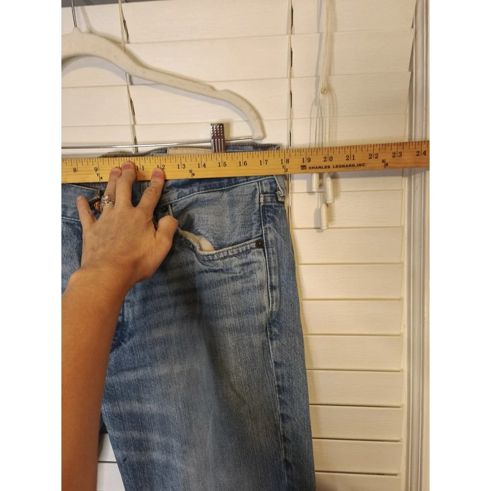 Hollister Jeans Mens 34X32 Blue The‎ Boot Distressed Bootcut Buttons Grunge Y2K